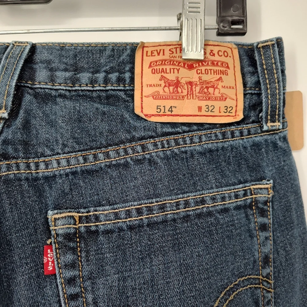 Levi's Dark Blue 514 Slim Straight Jeans 32x32 - Picture 7 of 7